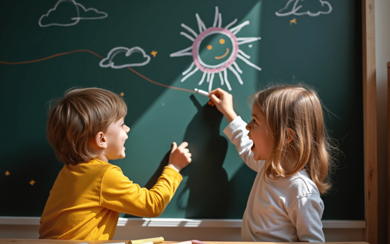 Outdoor Art and Chalkboard Wall