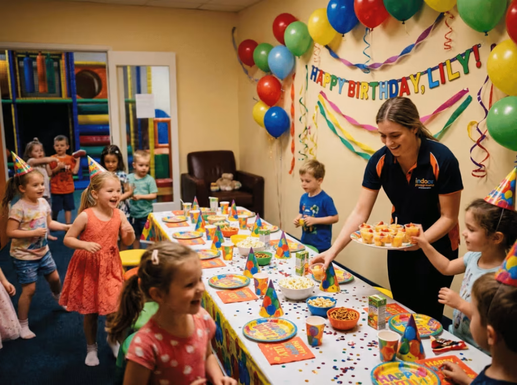 Birthday party in indoor playground Birthday party in indoor playground