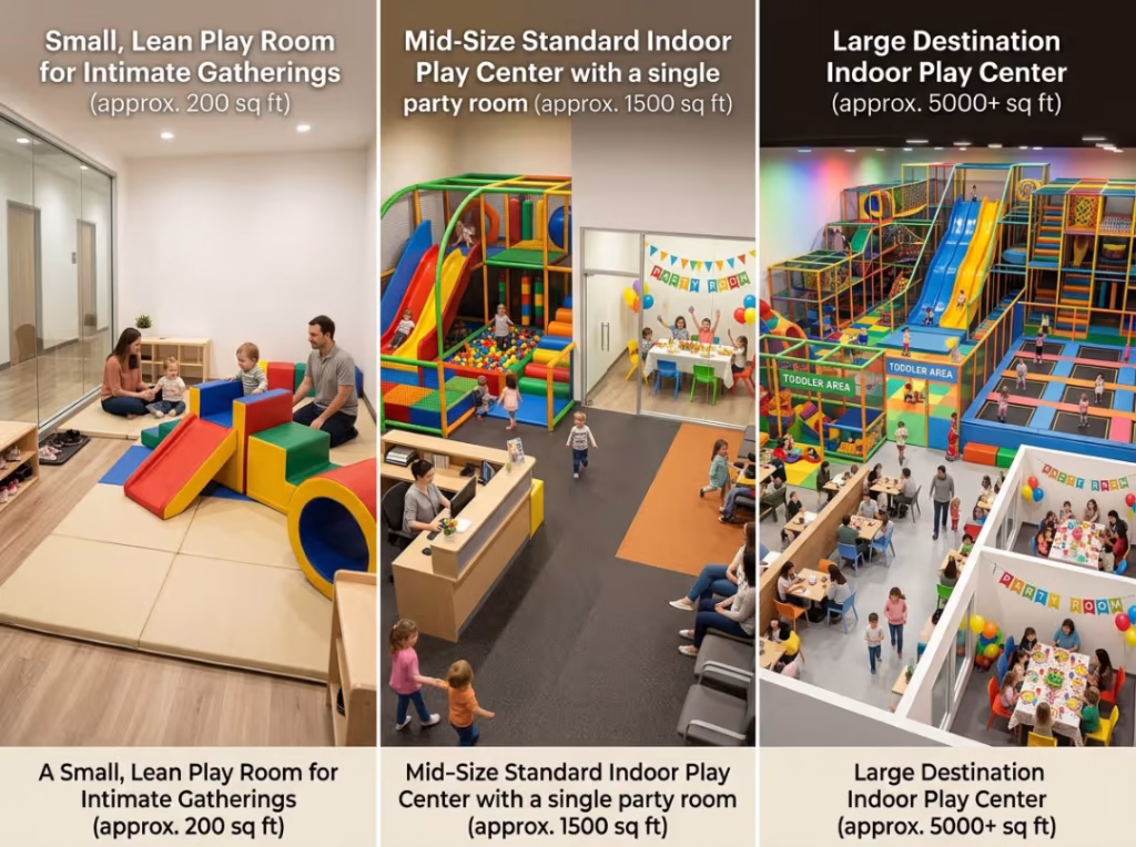 indoor play center size comparison indoor play center size comparison